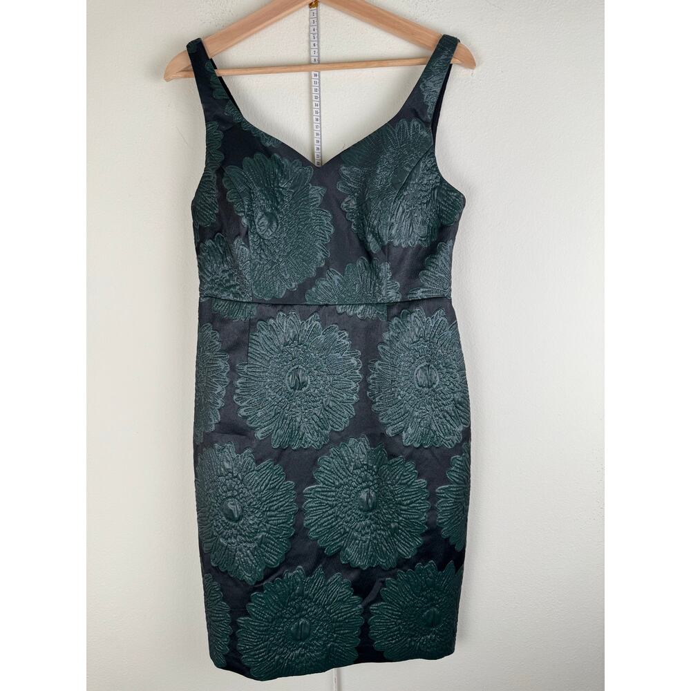Anthropologie Leifsdottir Emerald Floral Brocade Sheath Dress 10P - Picture 6 of 16